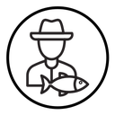 Fisherman with fish icon