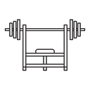 Fitness gym with barbell icon