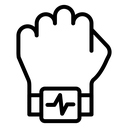 Fitness tracker smart watch icon