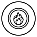 Flame fire Black Outline icon
