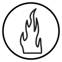 Flame fire Black Outline icon