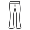 Flared Pants Buttons Black Outline icon