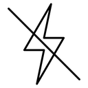 Flash Off Lightning Bolt icon