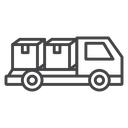 Flatbed Delivery Truck Black Outline icon