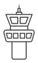 Flight control tower icon