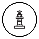 Flight control tower icon