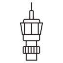 Flight control tower Black Outline icon