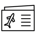 Flight Ticket Booking Black Outline icon