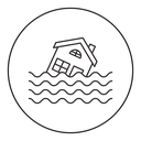 Flooded house icon
