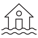 Flooded house icon