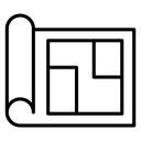 Floor Plan Rolled Blueprint icon