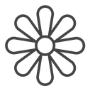 Flower Black Outline icon