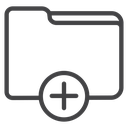 Folder Plus Circle Black Outline icon