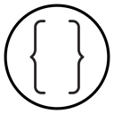 Font brackets Black Outline icon