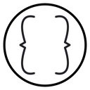 Font brackets Black Outline icon