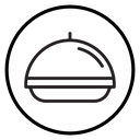 Food Tray and Cover Black Outline icon