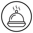 Food Tray and Cover Black Outline icon