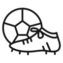Football soccer shoes Black Outline icon