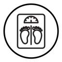 Footprint on weight scale icon