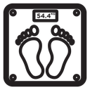 Footprint on weight scale icon
