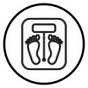 Footprint on weight scale icon