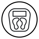 Footprint on weight scale icon