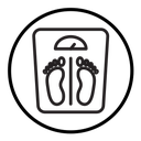 Footprint on weight scale icon