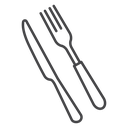 Fork Knife Black Outline icon