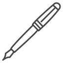 Fountain Pen Black Outline icon