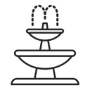 Fountain with water splashing icon
