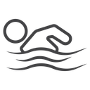 Freestyle Swimming Stroke Black Outline icon