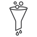 Funnel Filter Drops Black Outline icon
