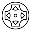 Game controller arrows Black Outline icon