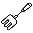 Garden fork Black Outline icon