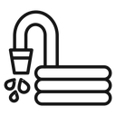Garden hose Black Outline icon