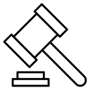 Gavel Black Outline icon