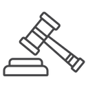 Gavel Block Black Outline icon
