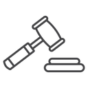 Gavel Sound Block Black Outline icon