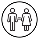 Gender equality Black Outline icon