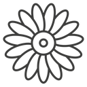 Gerbera Black Outline icon