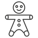 Gingerbread man icon