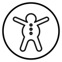 Gingerbread Man Circle Badge icon