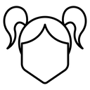 Girl Black Outline icon