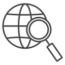Global Web Search Black Outline icon