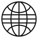 Globe Black Outline icon