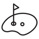 Golf flag and ball icon