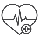 Good Health Heartbeat Black Outline icon