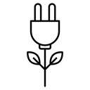 Green Energy Plug Plant icon