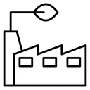 Green factory Black Outline icon