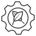 Green Technology Leaf Gear icon